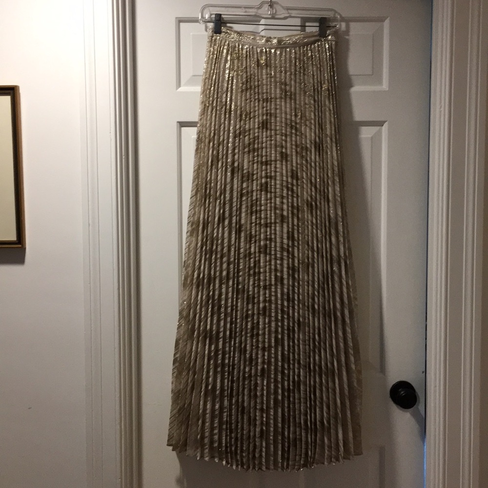 Maxi metallic gold and beige skirt-like new